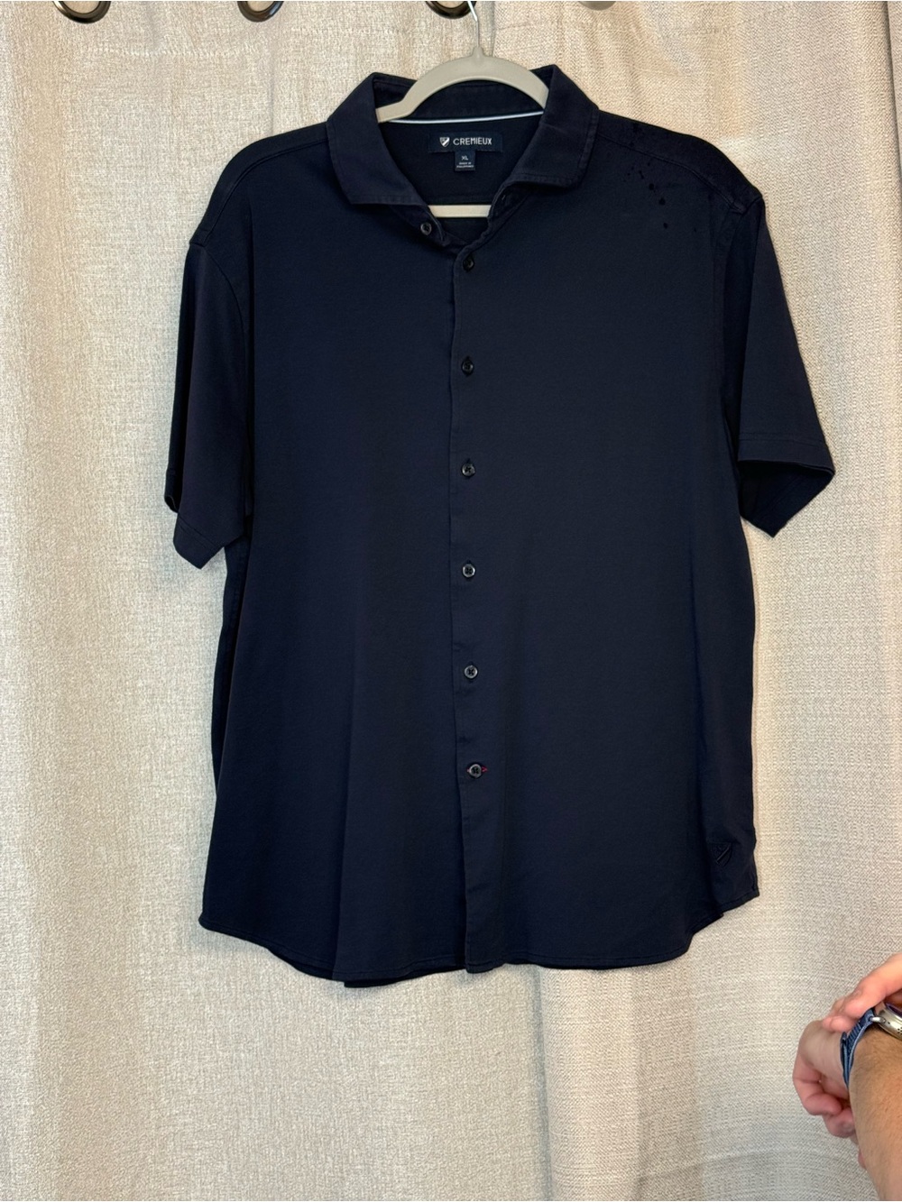 Daniel Cremieux Men's Dark Navy Short-Sleeve Button-Down Shirt
